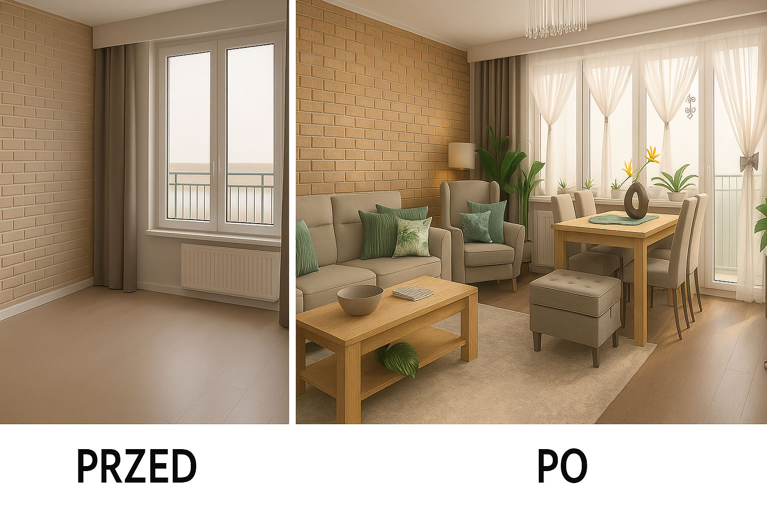 Wizualizacja przed/po